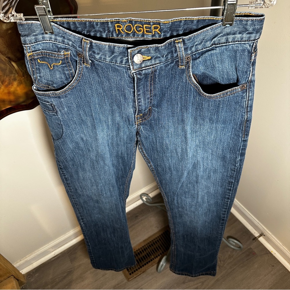 Kimes Ranch Roger Jeans Men’s Size 32x30 Blue Slim Bootcut Dark Wash USA Made